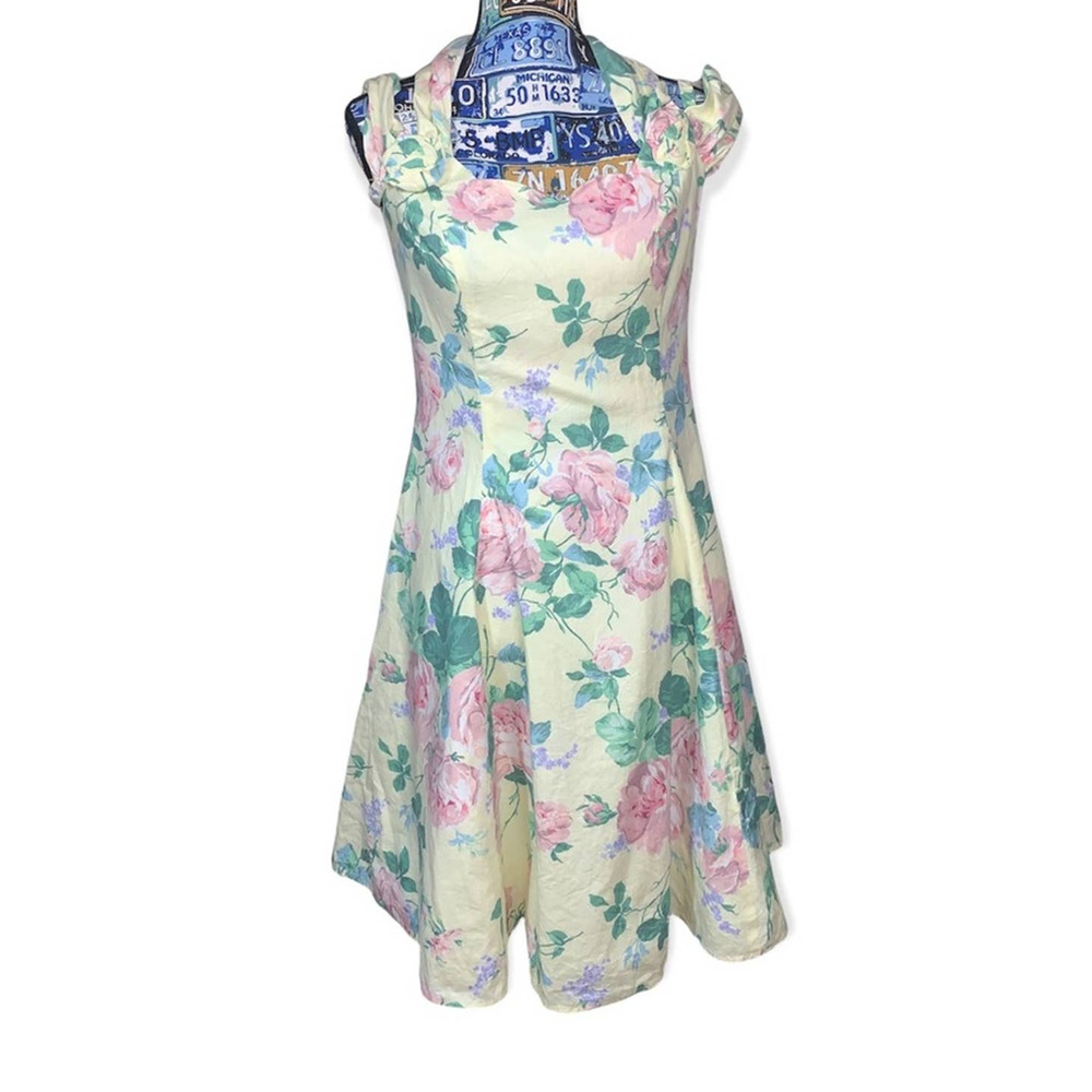 Lanz Originals Pastel Floral Print Dress 80's